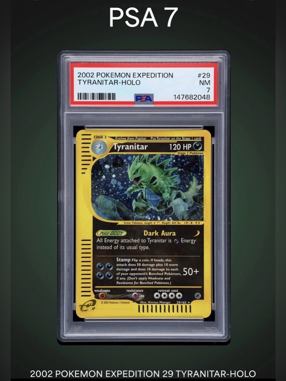 Tyranitar Expedition (2002) Holo 29/165 PSA 7 Near Mint (NM)